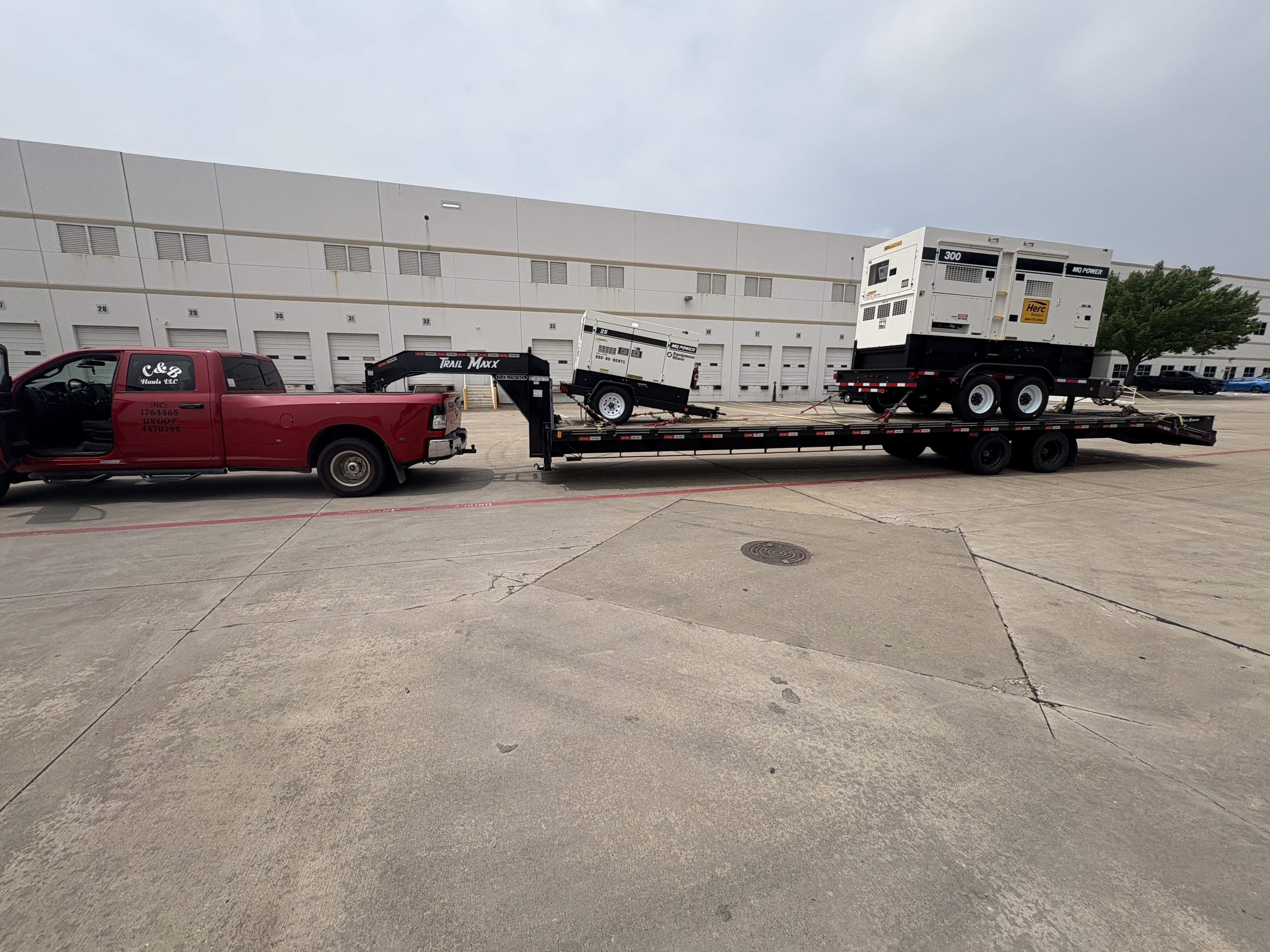 Generator Transport at Warehouse
